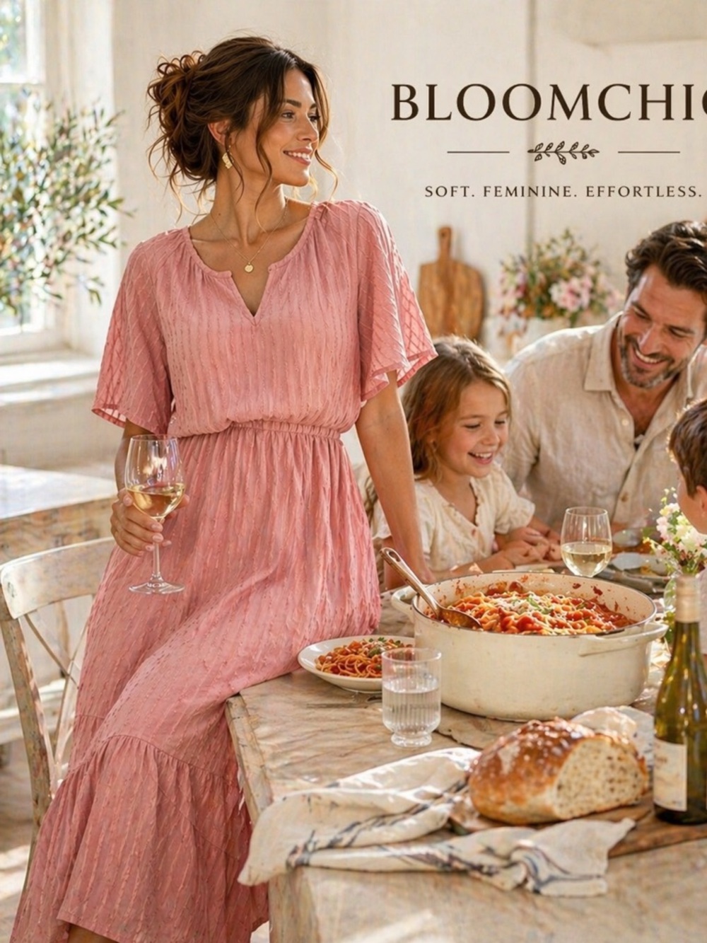 NWT,Bloomchic, Soft Rose, Elastic Waist, Gorgeous & Completely Lined, Size 10 - Picture 3 of 10